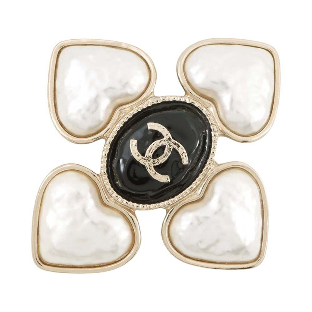 Chanel Brooch, Coco Mark, Heart, Faux Pearl, B22 C AB7517 CHANEL BROACH
